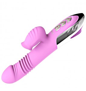HK LETEN Retractable Clit Licking Stimulator Smart Heating Thrusting Vibrator (Chargeable - Purple)